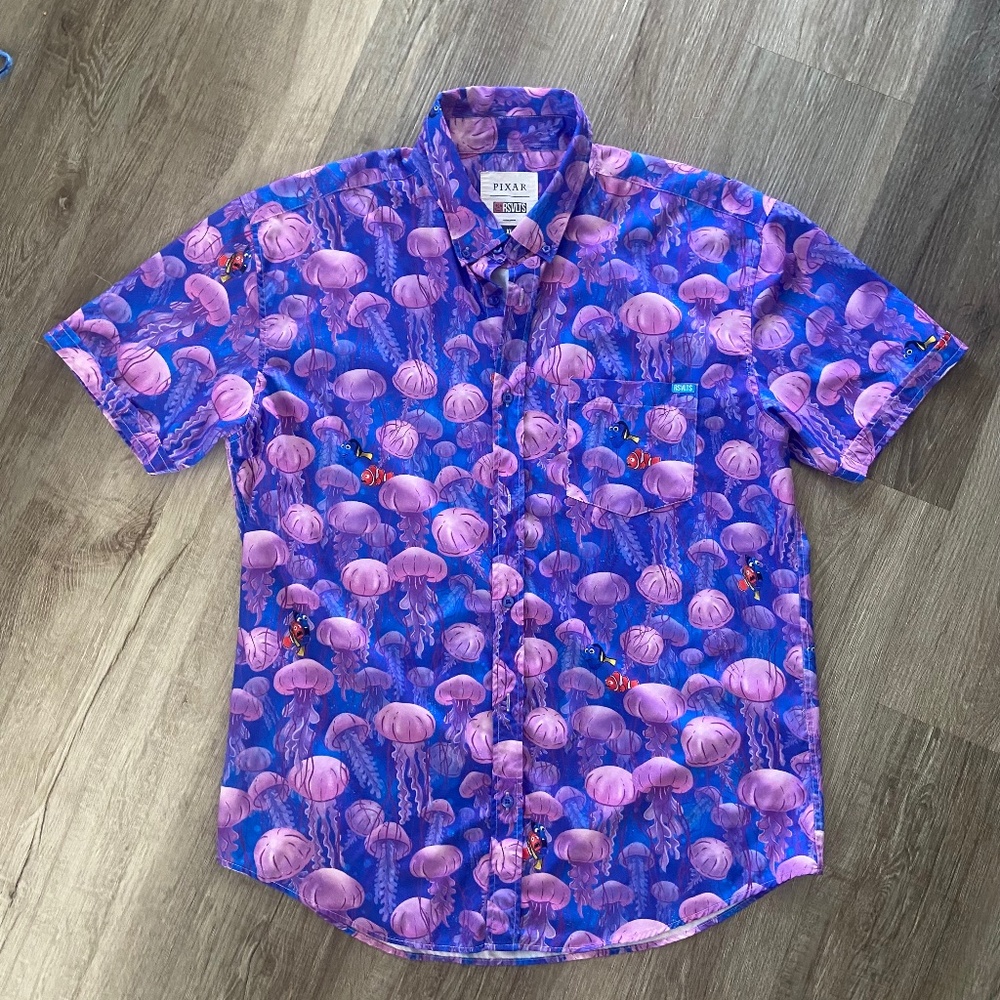RSVLTS Pixar Finding Nemo Jellyfish XL button down shirt